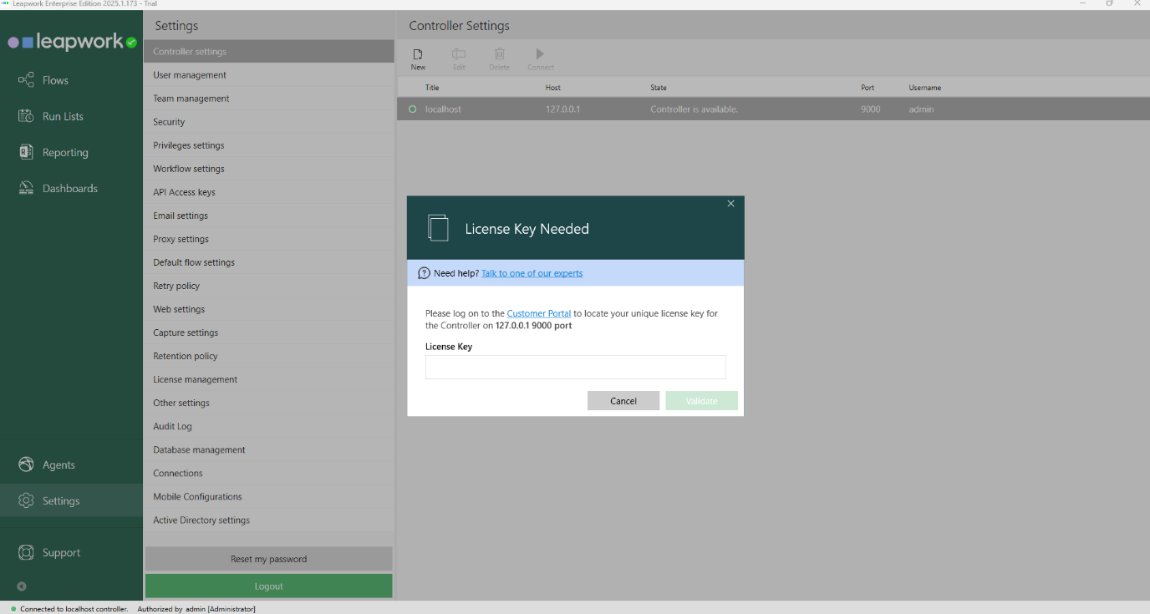 Upgrading Leapwork