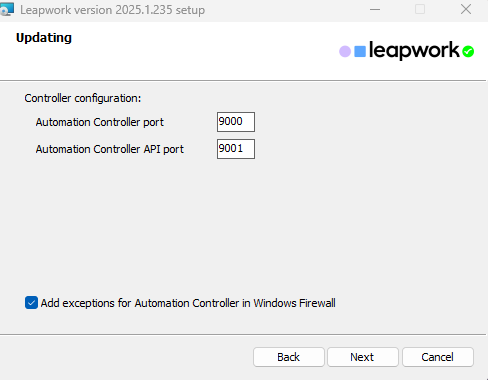 Upgrading Leapwork
