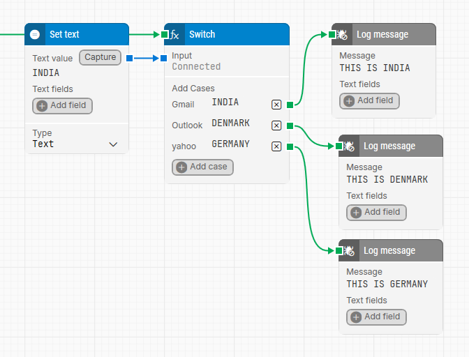 How to enable flow branching using Switch block?
