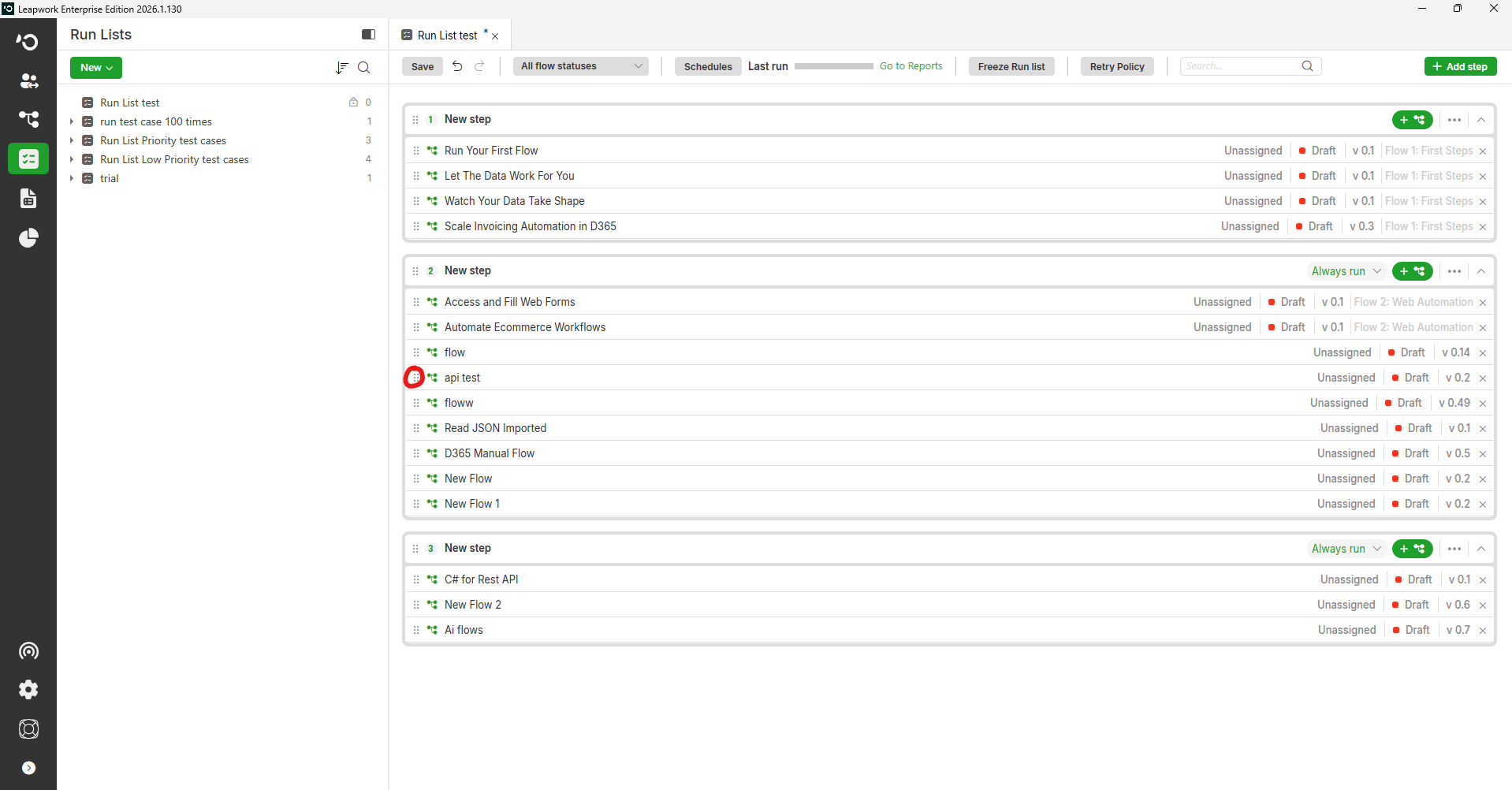 How can we choose the order of the cases in the Scheduling?